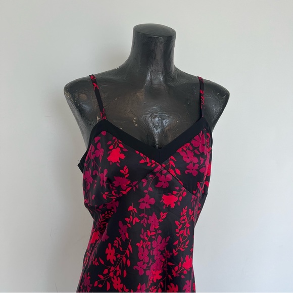 Floral Black and Red Slip Dress - Picture 2 of 4